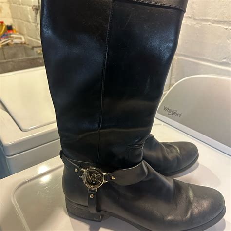 michael kors riding boots gold zipper